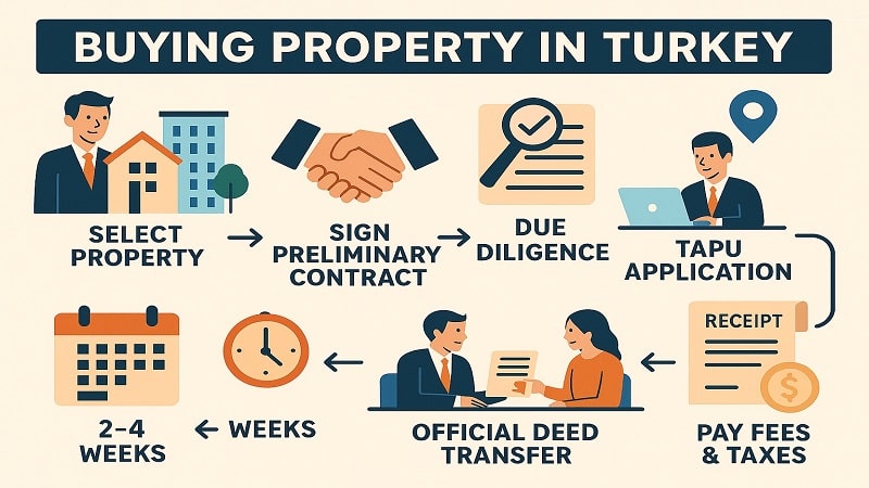 خرید خانه ارزان در استانبول ؛ اینفوگرافی زمان لازم برای خرید و دریافت سند ملک
