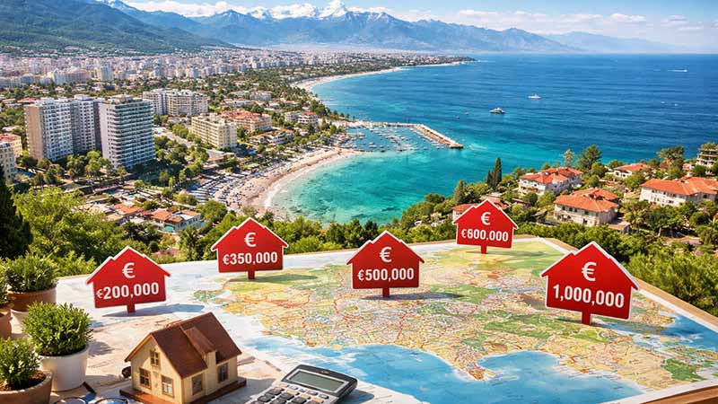 قیمت خانه در آنتالیا ؛ مقایسه قیمت در مناطق مختلف