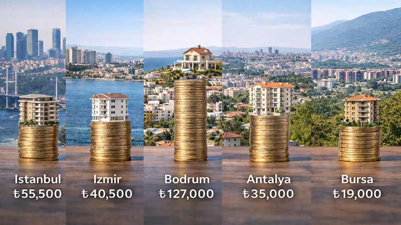 قیمت آپارتمان در بورسا ترکیه ؛ قیمت آپارتمان در شهرهای ترکیه